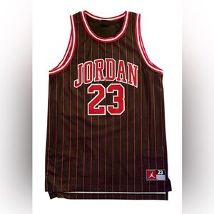 Vintage Michael Jordan Chicago Bulls Pinstripe Black Jersey YOUTH XL